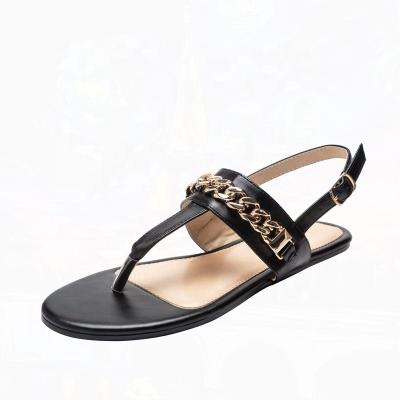 China Damping Good Quality Xxx Color Women's Shoes Suppliers Flat Sandals With Ankle Straps Custom for sale