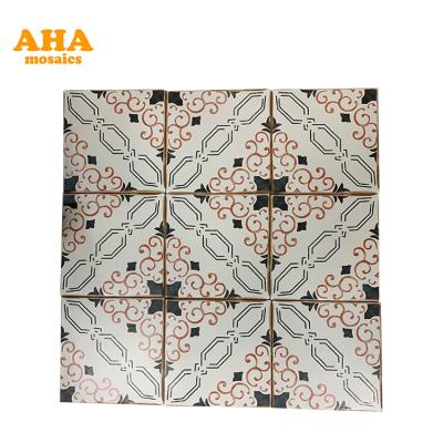 China 20x20cm Rustic Spanish Flower Morocco Tile Flooring Porcelain Ceramic Tiles For Bathroom Decoration for sale