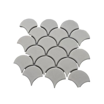 China Wholesale custom white propeller shaped parquet factory style fish scale mosaic tile pattern wall decoration for sale