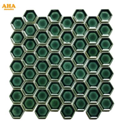 China Modern Popular Art Tile Hexagon Ceramic Mosaic Parquet Kitchen Wall Decoration for sale