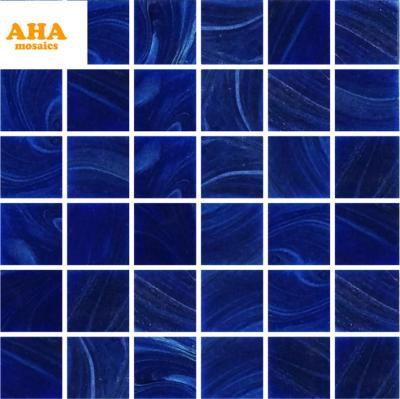 China CLASSIC Hot Selling Mini Pool Square Bathroom Classic Blue Glass Tiles for sale