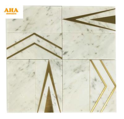 China Parquet Best Price Stainless Steel Mosaic Kitchen Backsplash Slab Waterjet Slab for sale