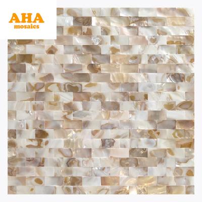 China Hot Sale Shell Tiles Peel And Stick Iridescent Shell Mosaic For Kitchen Fashion Self Adhesive Backsplash for sale