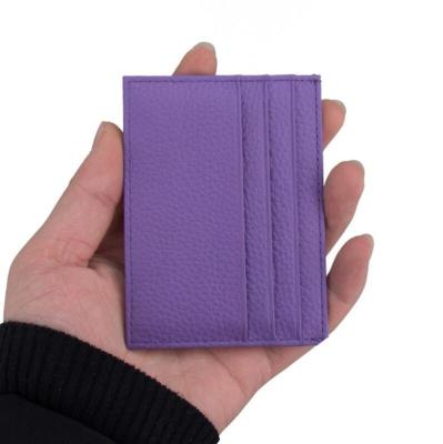 China Fashion Dreamtop DTE433 Sample Free 6 Card Slots Case Real Leather Card Holder Credit For Business Promotion Gift for sale