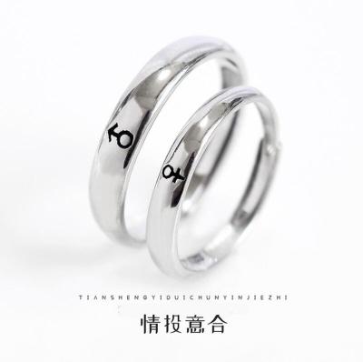 China Dreamtop DTS136 Punk Fashion 925 Silver Couple Rings for Boys and Girls Women Sterling Silver Rings for Men for sale