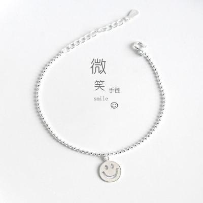 China Fashion Punk Smile Face Fashion S925 Chain Link Bracelet Women Jewelry Sterling Silver Chain Bracelet DTS011 for sale