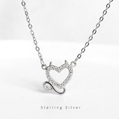 China Dreamtop Angel Devil Women Punk Pendant Necklace 925 Sterling Silver Fashion Necklace 2019 DTS047 for sale