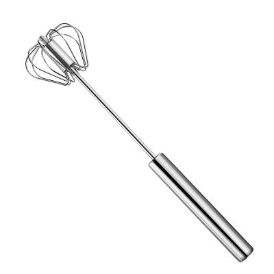 China Viable Rotating Egg Beater Stainless Steel Manual Squeezing Small Mini Handheld Cream Beater Household Semi-automatic Mixers for sale