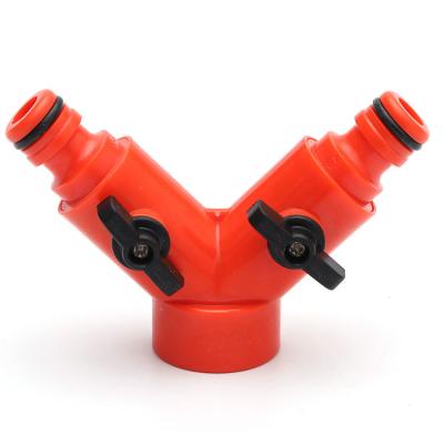 China Garden Hose 2 Way Water Hose Connector Plastic Quick Y Splitter For Garden for sale