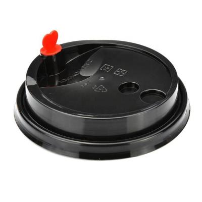 China Food grade 90MM caliber pp leakproof plastic lid with plug plug for milk tea coffee cup for sale