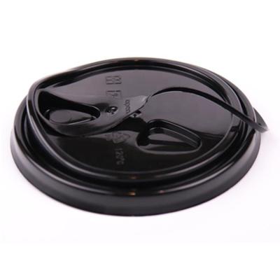 China Wholesale Disposable Plastic Leak Proof Bubble Tea Milk Tea Cup Lids PP Hard Lids With Plug for sale