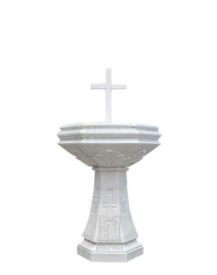 China Modern Natural Marble Font Stone Font Stone Hand Carved Holy Water Font For Cathedral Church Factory Customized Products for sale