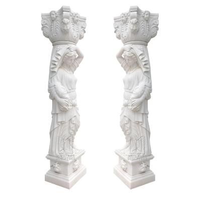 China EUROPEAN Marble Pillar for Eaves Doorway Decoration Stone Support and Construction Natural Marble Main Support for Sale for sale