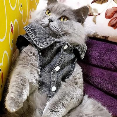 China Sustainable Denim Dog Vest Clothes Jean Material Dog Vest Jacket Wholesale for sale