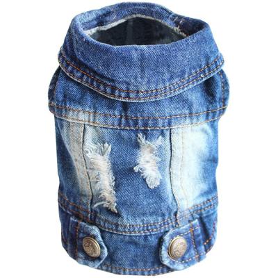 China Cat Pet Denim Coat Dog Winter Puppy Jeans Jacket Viable Warm Design Thick Denim Jacket for sale