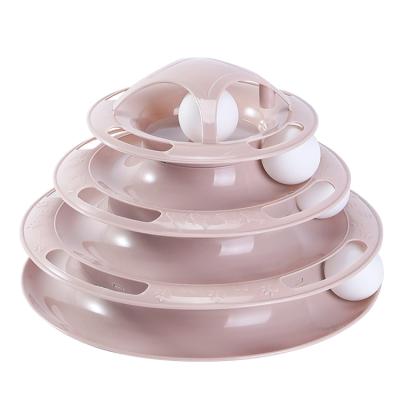 China Cat Toy Intelligence Play Track Sustainable Cat Toys Ball Amusement Training Dish Cat Interact Toy for sale