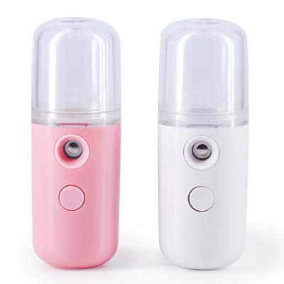 China Hot Selling Lighting Mist Sprayer USB Mini Ultrasonic Cold Sanitizer Rechargeable Alcohol Nebulizador Hot Selling Nano Facial Jet for sale