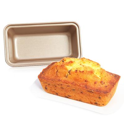 China CHEFMADE Champagne Gold 0.6mm Mini Loaf Pan Viable Carbon Steel Non-Stick Toast Loaf Pan for sale