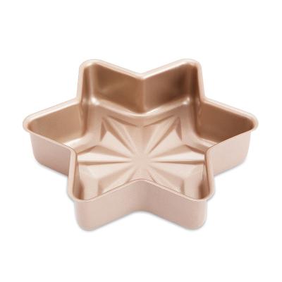 China CHEFMADE Star Shape Carbon Steel Stick Viable Uncoated Champagne Gold Baking Mold Bakeware Tray Cake Pan for sale