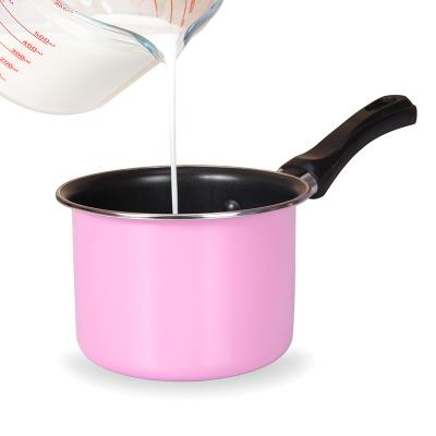 China CHEFMADE Viable Hot Selling Cute Sauce Boil 11cm Small Handle Carbon Steel Stainless Stick Milk Pan Non for sale