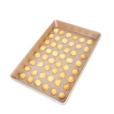 China Chefmade Tray Set Non-Stick Mini Cheesecake Gold Cake Tray Viable Rectangular Baking Dish Baking Tray for sale