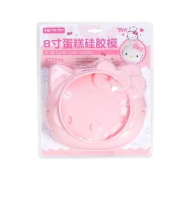 China CHEFMADE 8 Inch 3D Holle Kitty Shaped Baking Decorating Silicone Sustainable Cake Mold For Cakes Baking Mold for sale