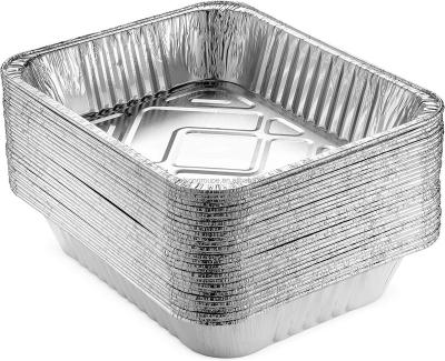 China Food Grade Eco - Friendly Bake Tray Foil Disposable Silver Food Foil Pans Disposable Aluminum Foil Catering Pans for sale