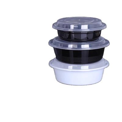 China Walson Disposable 40oz Food Container Fast Food Disposable Plastic Disposable Hot Round Black Round Food Storage Containers for sale