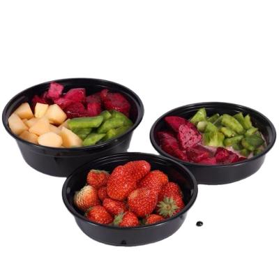 China Walson Factory 40oz Round Plastic Food Packaging Box Disposable Caterer Boxes 1185ML PP Microwavable Food Container With Lid for sale