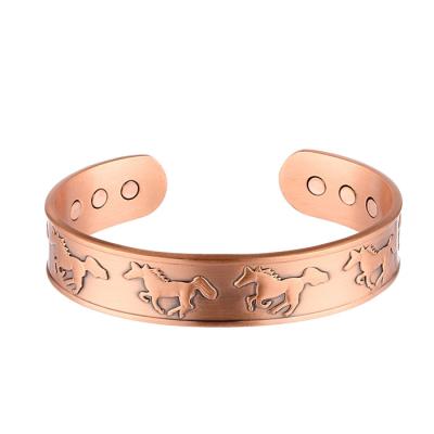 China Health Bracelet Guangzhou Horse Pattern Copper Bracelet For Pain Relief Symptoms for sale