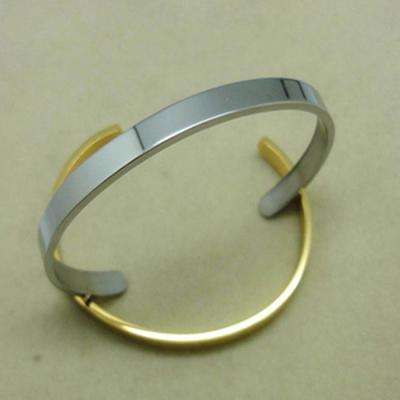 China Open Cuff Bangle Casual / Sporty Stainless Steel Smooth 6mm Jewelry for sale