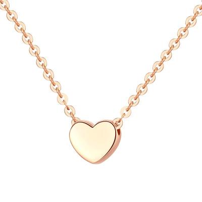 China TRENDY Polished Tiny Gold Heart Stainless Steel Jewelry Necklace for sale