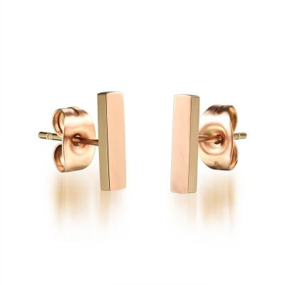 China 2018 High Quality Surgical Earring Fashion Wedding Jewelry 18k Gold Plated Stainless Steel Stick Earrings for sale