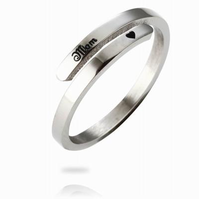 China Custom Ring Logo Engrave Words Stainless Steel Crossover Casual/Sporty Mix Ring for sale