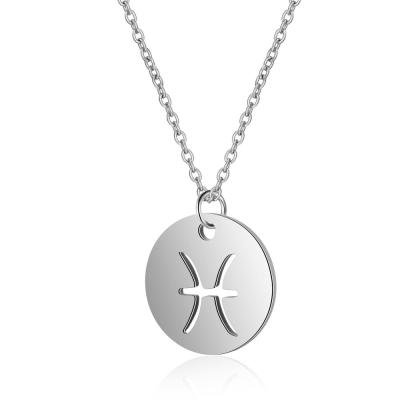 China New Fashion CLASSIC Wholesale Custom Letter Stainless Steel Zodiac Sign Silver Necklace for sale