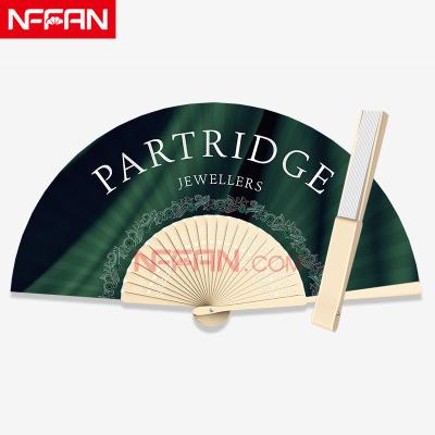 China China DIY Custom High Quality Bamboo Cloth Promotion Folding Fan for sale