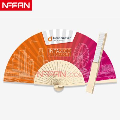 China China Custom Printed Personalized Hand Held Folding Paper Fans For Promotion Or Event for sale