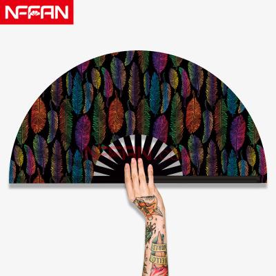 China China NFFAN Custom Handheld Big Slam Bamboo Folding Fans For Praise Or Festivals for sale