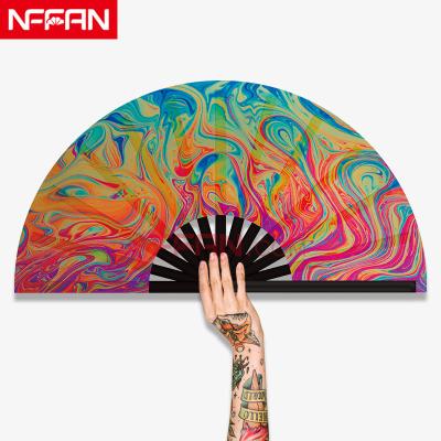 China China NFFAN Personalized Hand Held Folding Fans Custom Printed Large Antique Bamboo Fans Festivals Props for sale