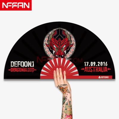 China China NFFAN Custom Printed Big Shade Praise Folding Bamboo Hand Fans For Festivals for sale