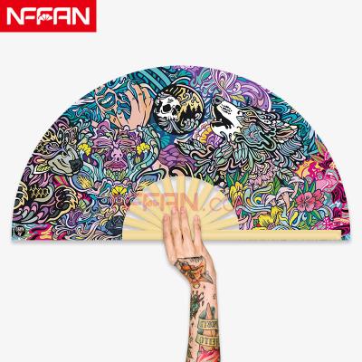 China China NFFAN Customized Customized Big Shade Cloth Hand Held Folding Fan For Event for sale