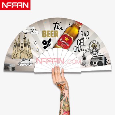 China China Nffan OEM Custom Advertising Sublimation Promotional Folding Plastic Hand Fan As A Gift for sale