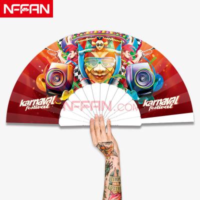 China China Nffan Custom Printed Plastic Hand Held Folding Fans Personalized Promotional Gift for sale