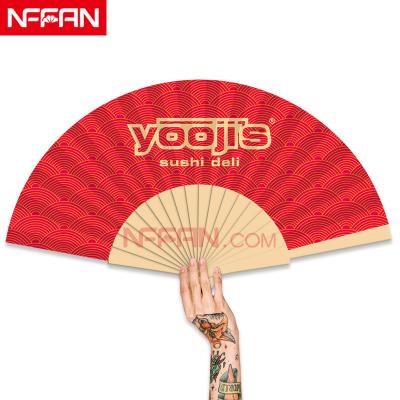 China China NFFAN Customized Fabric Hand Printed Decorative Wooden Fans For Sale for sale