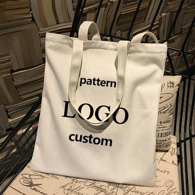 China Custom Reusable Bag High Quality Folding Bag White Stain Logo Canvas Shopping Bag Fold Cloth Custom Reusable Bag for sale