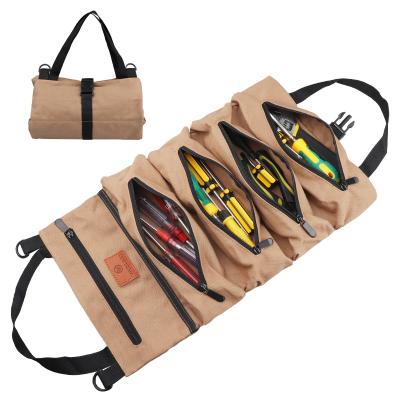 China Large Capacity Factory Original Customized Hardware Tool Bag Foldable Multifunctional Canvas Electrician Hanging Tool Bag for sale