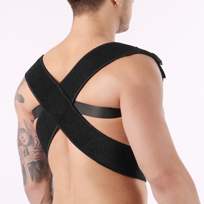 China Adjustable Straps Men and Women Back Support Adjustable Back Belt Posture Upper Back Support Brace Corrector for sale