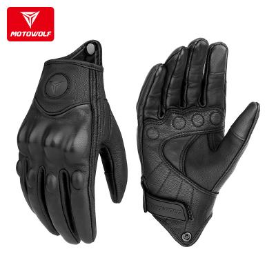 China Breathable / motowolf touch screen motorcycle racing gloves cycle wear-resistant anti-fall sheepskin riding gloves for sale