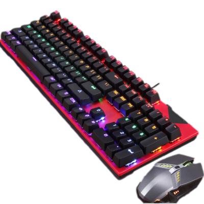 China Full Wire Mechanic Mechanic Keyboard Rgb Mechanical Gaming Mous Plug-and-play Waterproof Key Keyboard Combo for sale