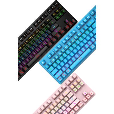 China 87 Wired BT Hand Feeling Keyboard Gamer 60% Gamer Mechanical Keyboard Per Keys RGB 87 Keys Layout Backlight High Quality Gaming for sale